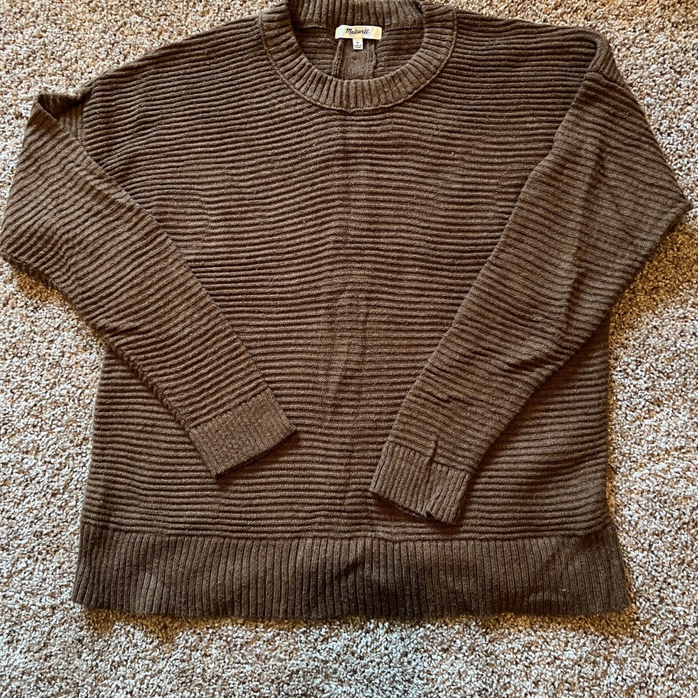 Madewell Brown Ribbed Sweater (Like New)